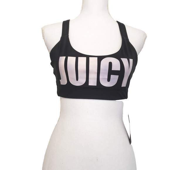 Juicy Couture SIZE S Black Sports Racerback Cross Back Fitness Workout - Picture 1 of 14